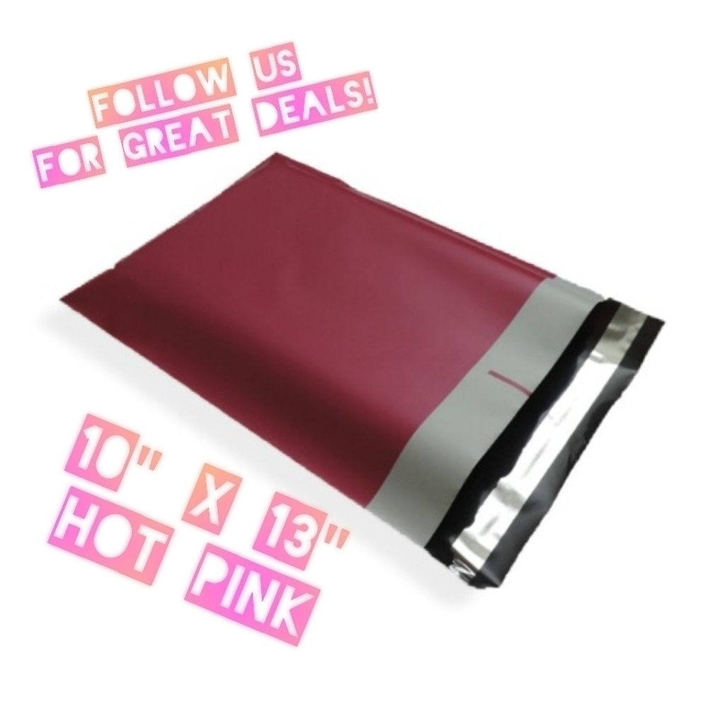 100 Hot Pink 10x13 Poly Mailers